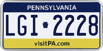 PA license plate LGI2228