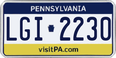 PA license plate LGI2230