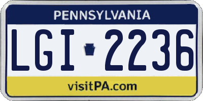 PA license plate LGI2236