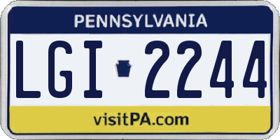 PA license plate LGI2244
