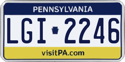 PA license plate LGI2246