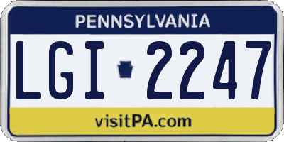 PA license plate LGI2247