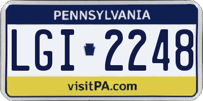 PA license plate LGI2248