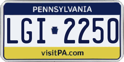 PA license plate LGI2250