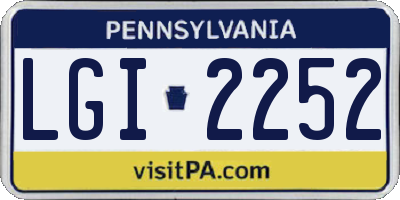 PA license plate LGI2252