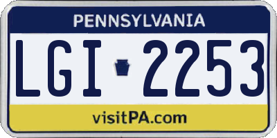 PA license plate LGI2253
