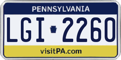 PA license plate LGI2260