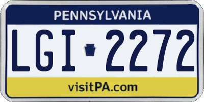 PA license plate LGI2272