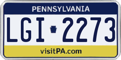 PA license plate LGI2273