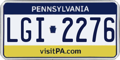 PA license plate LGI2276