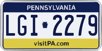 PA license plate LGI2279