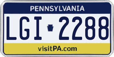 PA license plate LGI2288