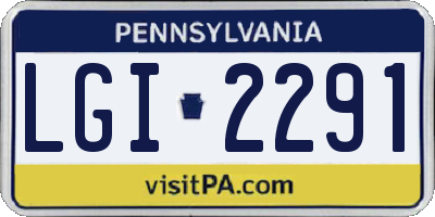 PA license plate LGI2291