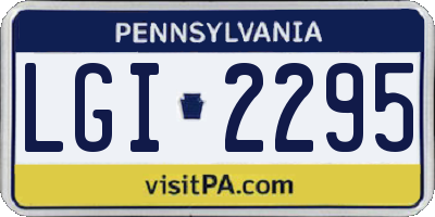 PA license plate LGI2295