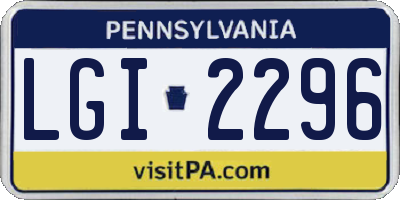 PA license plate LGI2296