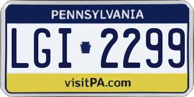 PA license plate LGI2299