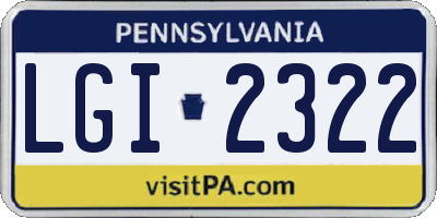 PA license plate LGI2322
