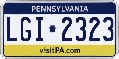 PA license plate LGI2323