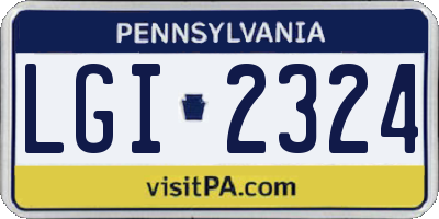 PA license plate LGI2324