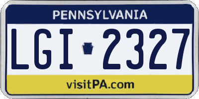 PA license plate LGI2327