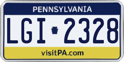 PA license plate LGI2328