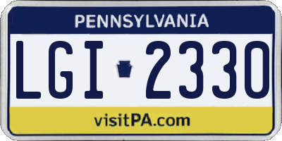 PA license plate LGI2330