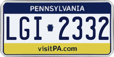 PA license plate LGI2332
