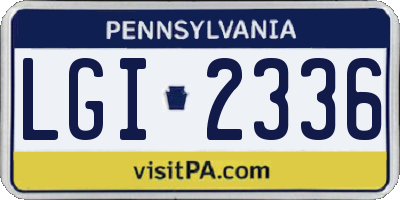 PA license plate LGI2336