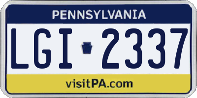 PA license plate LGI2337