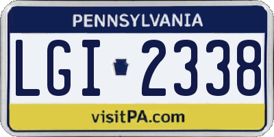 PA license plate LGI2338