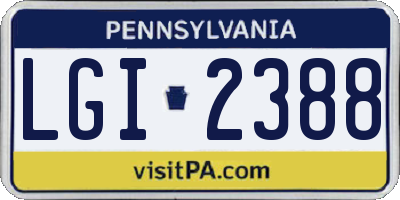 PA license plate LGI2388