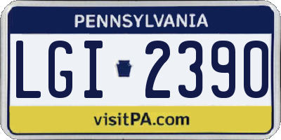PA license plate LGI2390