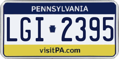 PA license plate LGI2395