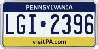 PA license plate LGI2396