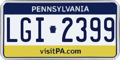 PA license plate LGI2399
