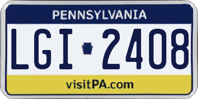 PA license plate LGI2408