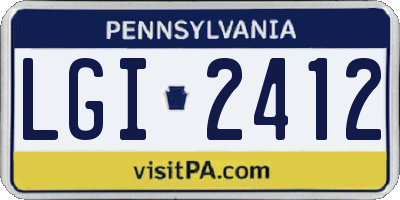 PA license plate LGI2412