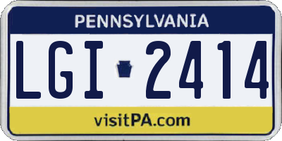 PA license plate LGI2414
