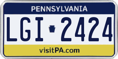 PA license plate LGI2424