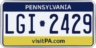 PA license plate LGI2429