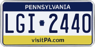 PA license plate LGI2440