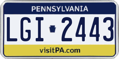 PA license plate LGI2443