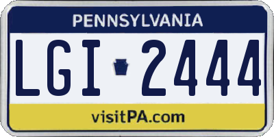 PA license plate LGI2444