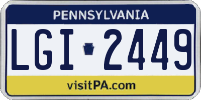 PA license plate LGI2449