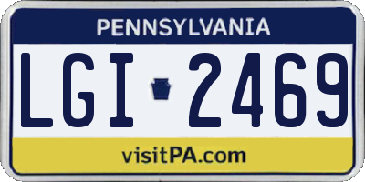 PA license plate LGI2469