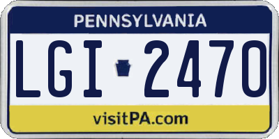 PA license plate LGI2470