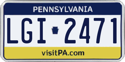 PA license plate LGI2471