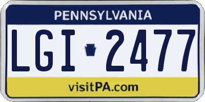 PA license plate LGI2477