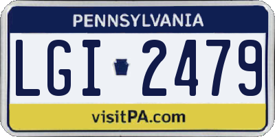 PA license plate LGI2479
