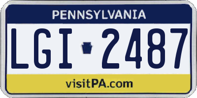 PA license plate LGI2487